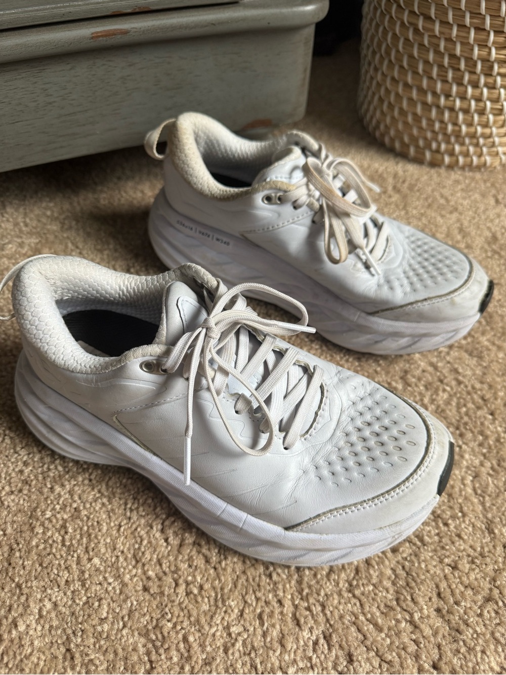 Hoka Women's White Athletic Sneakers - Cushioned Lace-Up